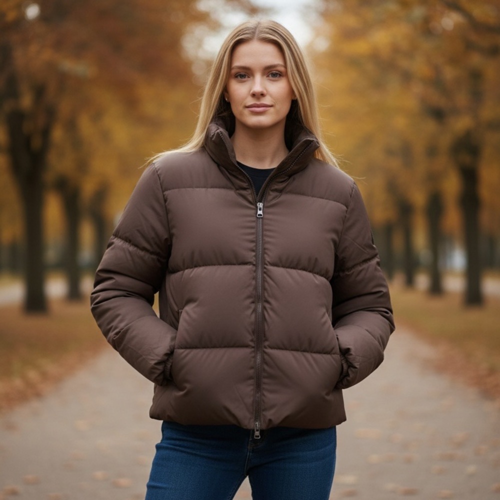 Aritzia Tna Mega Puff Jacket Brown 2XS Puffer Coat Winter Warm Like New